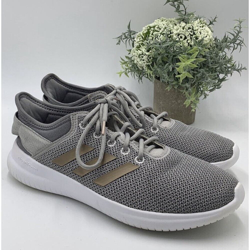 Adidas Cloudfoam QT‎ FLEX Running Shoes Gray White Women's size 8.5 DA9835